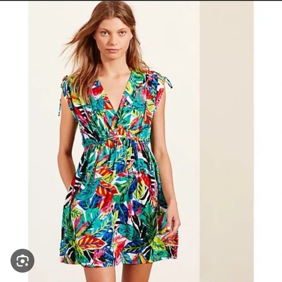 Ralph Lauren Dresses & Skirts - Ralph Lauren Tropical-Print Cotton Cover-Up Vacation Size Large